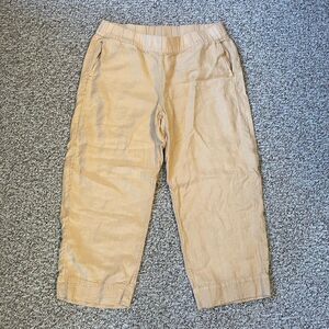 J Jill PureJill Womens Wide Leg Cropped Linen Pants Sz M Pull On Pockets Coastal